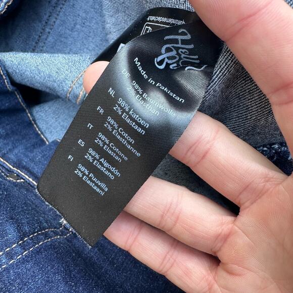 Hell Bunny Weston Denim Trousers Dark Wash Retro Style Plus Size Jeans 5XL - Picture 4 of 10